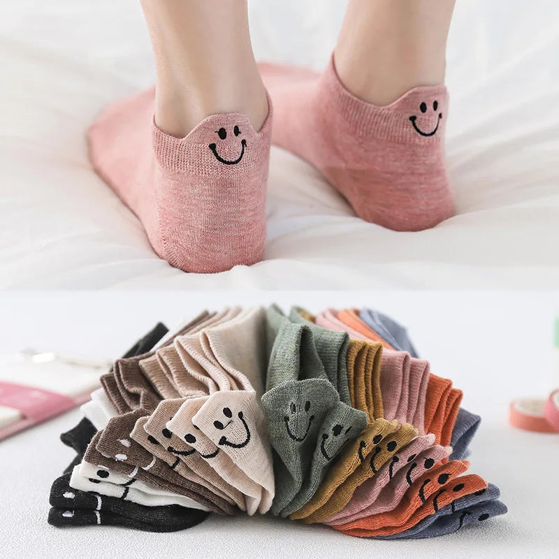 Cozy Socks – VivaSmile 10 Pairs of Smiley Heel Ankle Socks