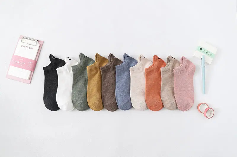 Cozy Socks – VivaSmile 10 Pairs of Smiley Heel Ankle Socks