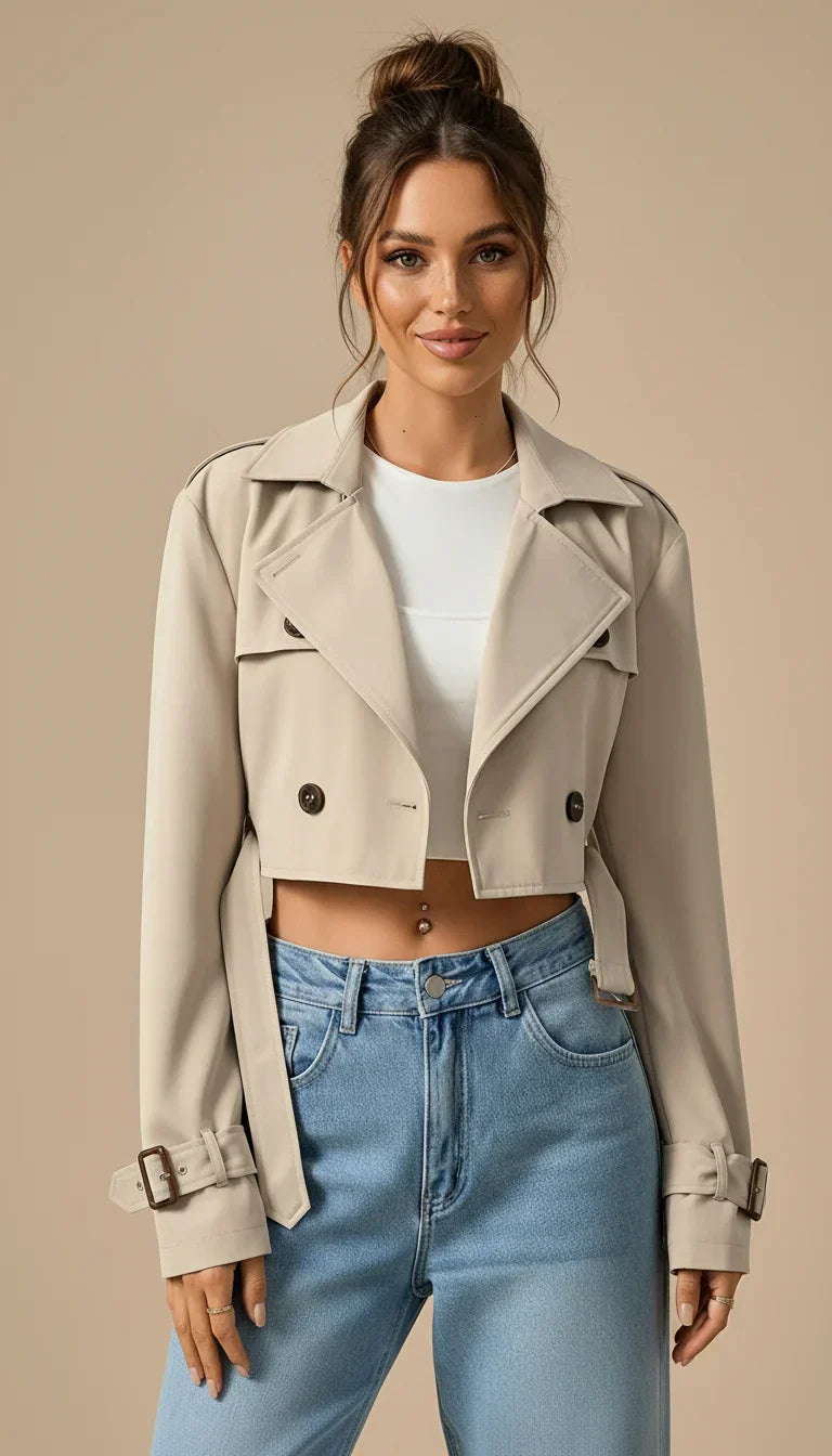 The Vivafem Cropped Trench – Minimal Luxe Edition