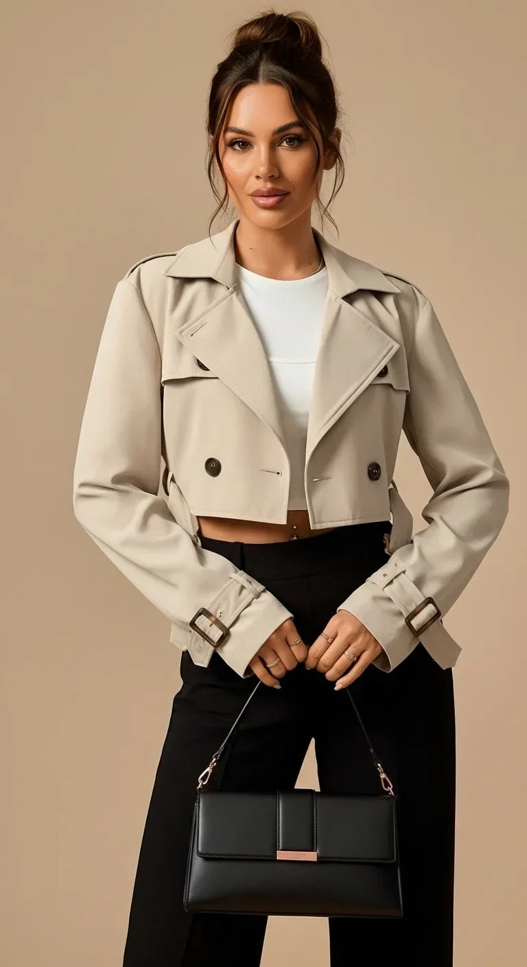 The Vivafem Cropped Trench – Minimal Luxe Edition