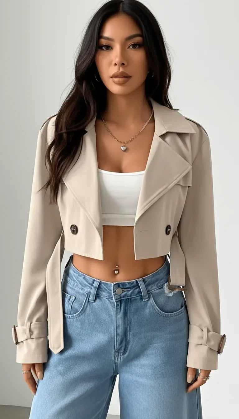 The Vivafem Cropped Trench – Minimal Luxe Edition