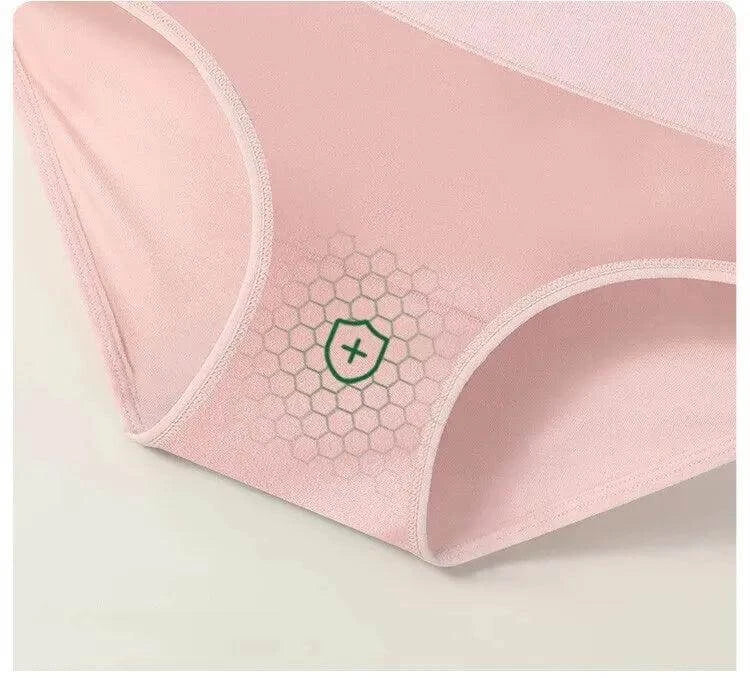 VivaShape High Waist Comfort Briefs in soft pink with hexagonal pattern design, featuring cotton and spandex blend for comfort.