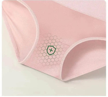 VivaShape High Waist Comfort Briefs in soft pink with hexagonal pattern design, featuring cotton and spandex blend for comfort.