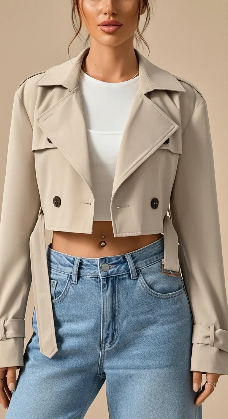 The Vivafem Cropped Trench – Minimal Luxe Edition